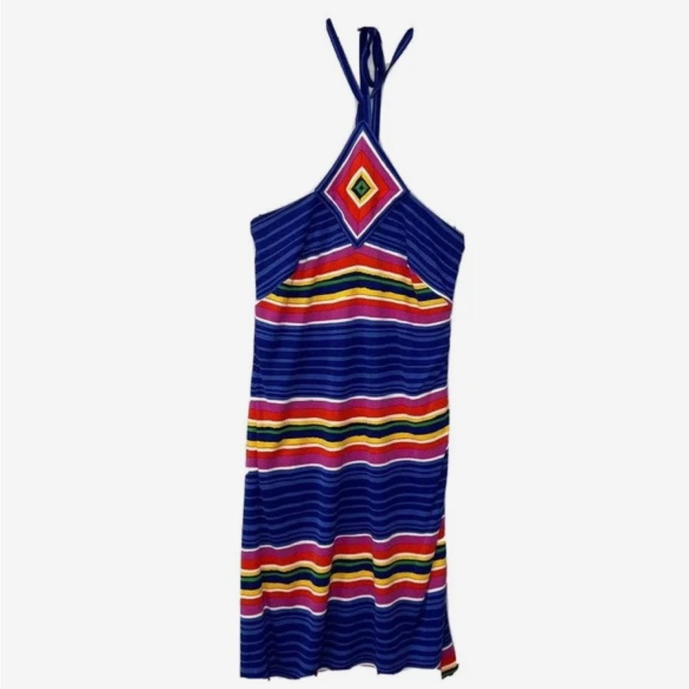 Trina Turk Halter Neck Multi Color Mini Dress